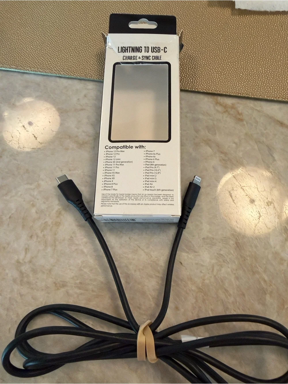Lightning to USB-C Charge & Sync Cable - Black